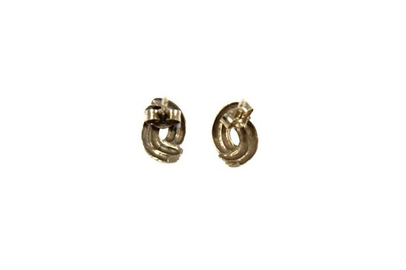 Vintage 9k gold love knot earrings, 9ct gold, twi… - image 2