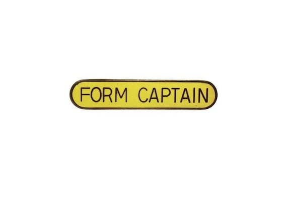 Vintage House Captain Pin, Form Captain Badge, Yellow Enamel, Brass, School  Badge, School Uniform, Shield Pin, British 