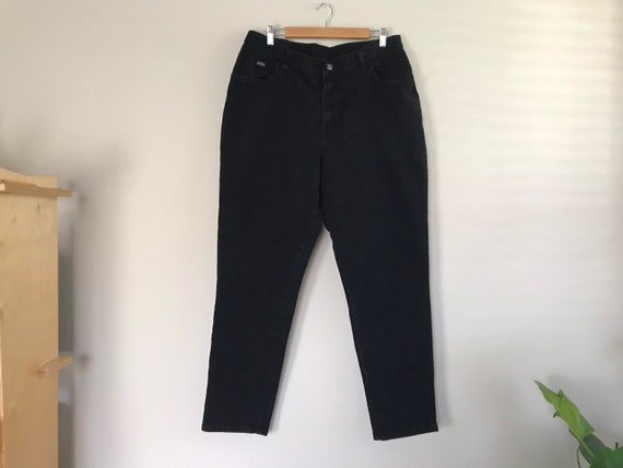lee black denim jeans size 18 / black vintage mom
