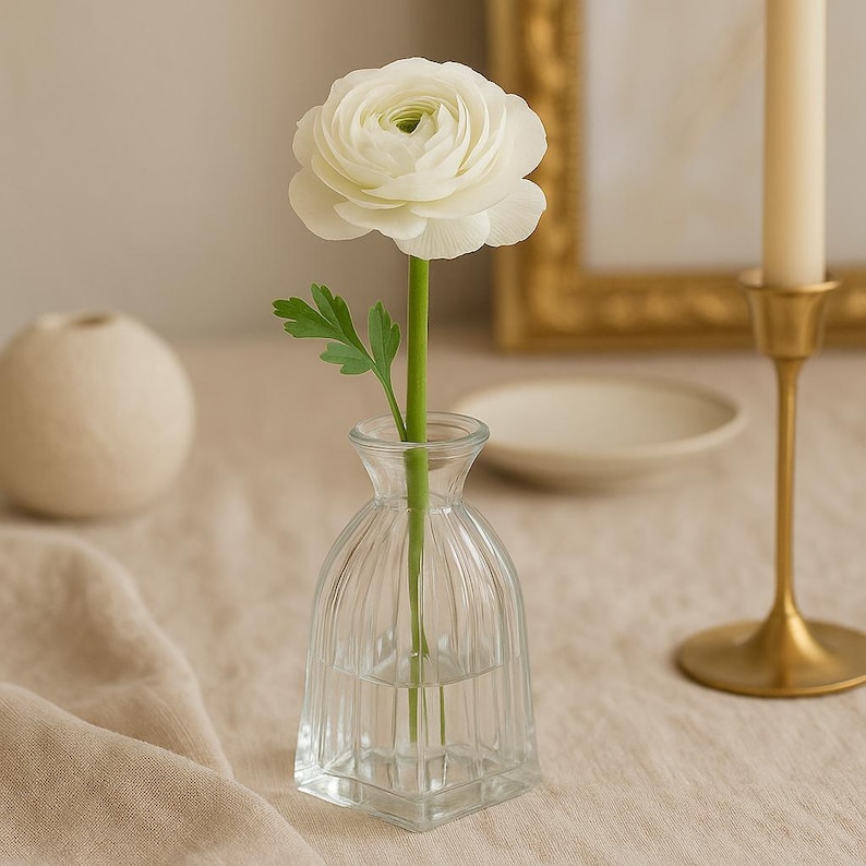 Ensemble de vases bourgeons, 22 pièces, mini vase bourgeon en verre pour décoration de mariage, table à fleurs vintage, ensemble de vases vintage pour centre de table de mariage rustique, transparent image 5