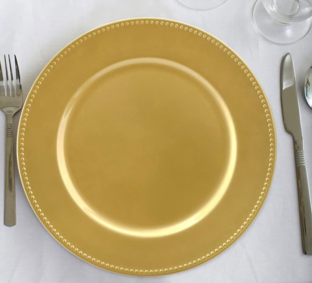 10 Pack Charger Plate for Wedding Gold Charger Plate for Etsy