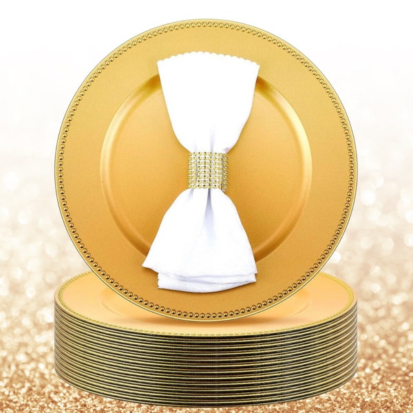Gold Charger Plates for Wedding Etsy