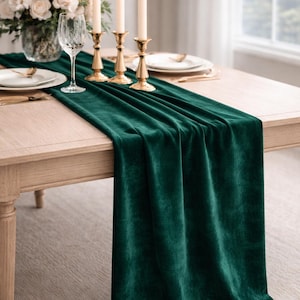 Velvet Table Runner 20x120 for Weddings | Luxury Velvet Runner for Tables | Modern Glam Centerpiece Decor | Event & Party Styling