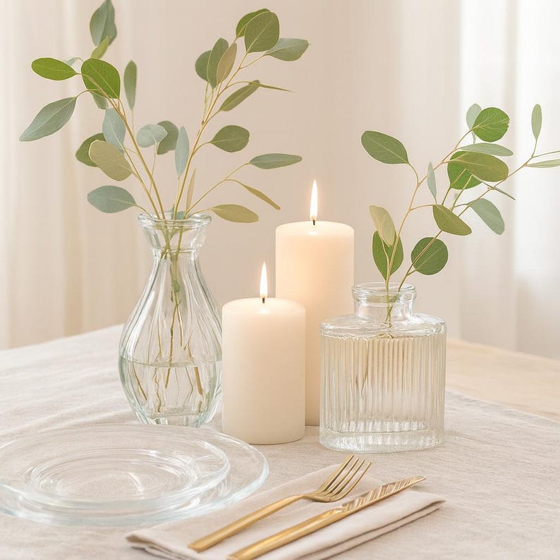 Ensemble de vases bourgeons, 22 pièces, mini vase bourgeon en verre pour décoration de mariage, table à fleurs vintage, ensemble de vases vintage pour centre de table de mariage rustique, transparent image 2