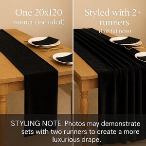 Velvet Table Runner 20x120 for Weddings | Luxury Velvet Runner for Tables | Modern Glam Centerpiece Decor | Event & Party Styling Bild 7