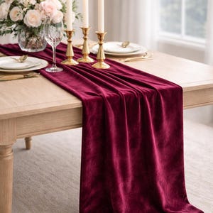 Velvet Table Runner 20x120 for Weddings | Luxury Velvet Runner for Tables | Modern Glam Centerpiece Decor | Event & Party Styling Bild 3