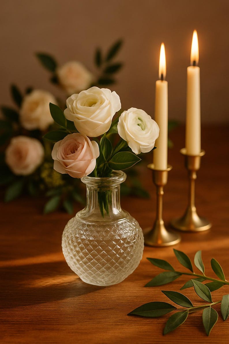 Ensemble de vases bourgeons, 22 pièces, mini vase bourgeon en verre pour décoration de mariage, table à fleurs vintage, ensemble de vases vintage pour centre de table de mariage rustique, transparent image 3