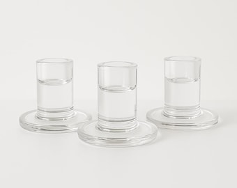 Glass Candle Holder Set Glass Taper Candle Holder for Wedding Clear Candlestick Holder for Dining Room Candle Holders Bulk for Party Decor