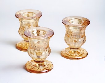 Assorted Single Vintage Glass Candle Holders Assorted Single Vintage Glass Candle Holders