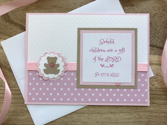 Baby Card- Bear Pink-1707087