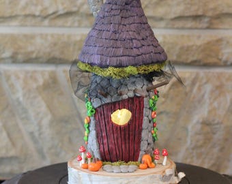 Handmade Polymer Clay Light Up Fairy Witch House