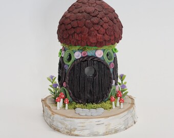 Handmade Polymer Clay Light Up Fairy House