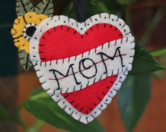 Mom Heart Tattoo Ornament