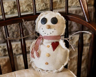 Folk Art Snowman Doll