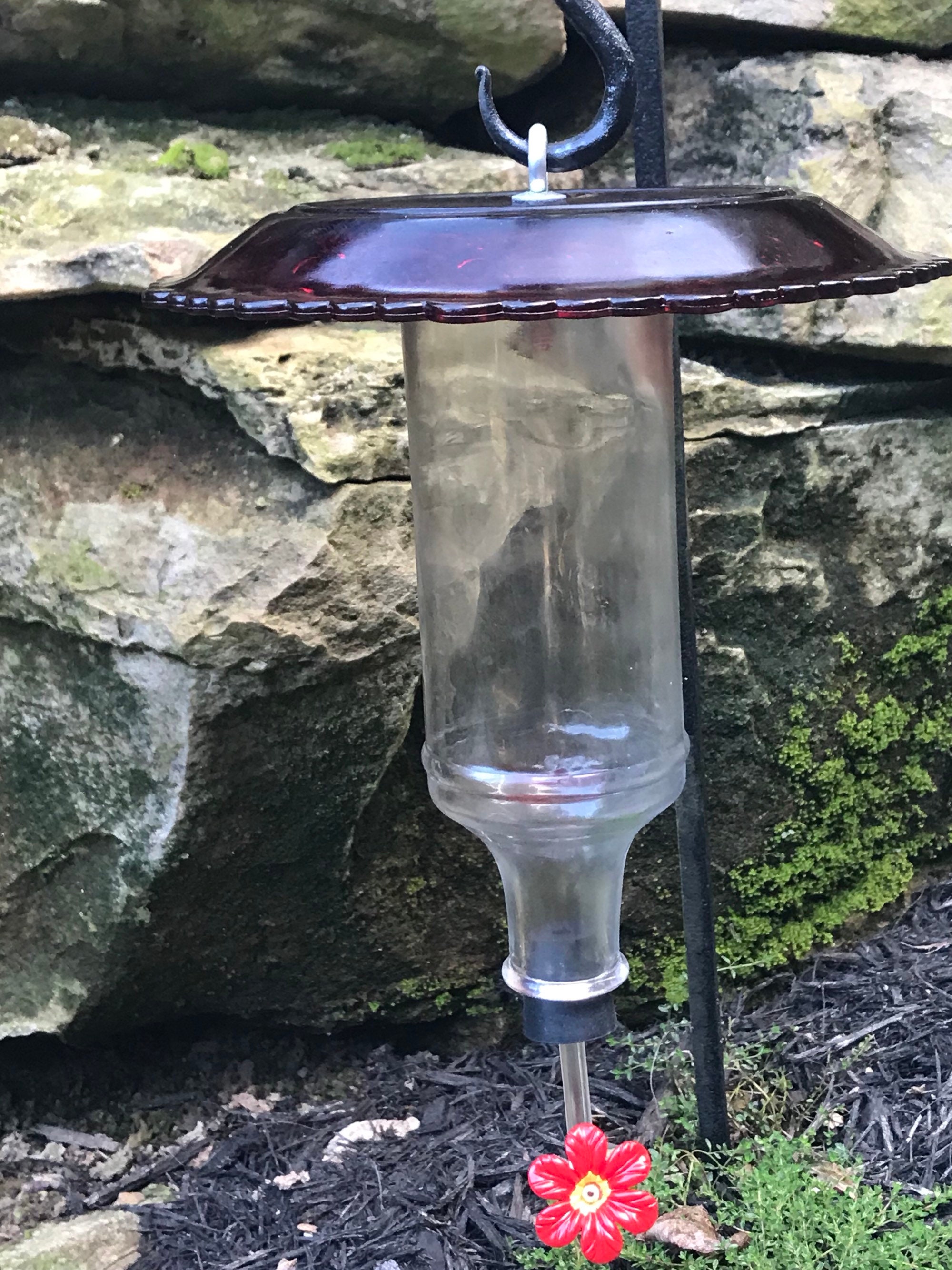 Red Flower Hummingbird Feeder Etsy