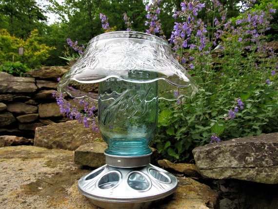 Vintage Mason Jar Bird Feeder Etsy