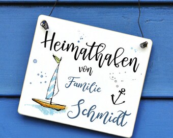 Schild Anker Seestern « LIEBLINGSPLATZ » Türschild Geschenk Ostsee Nordsee Bad