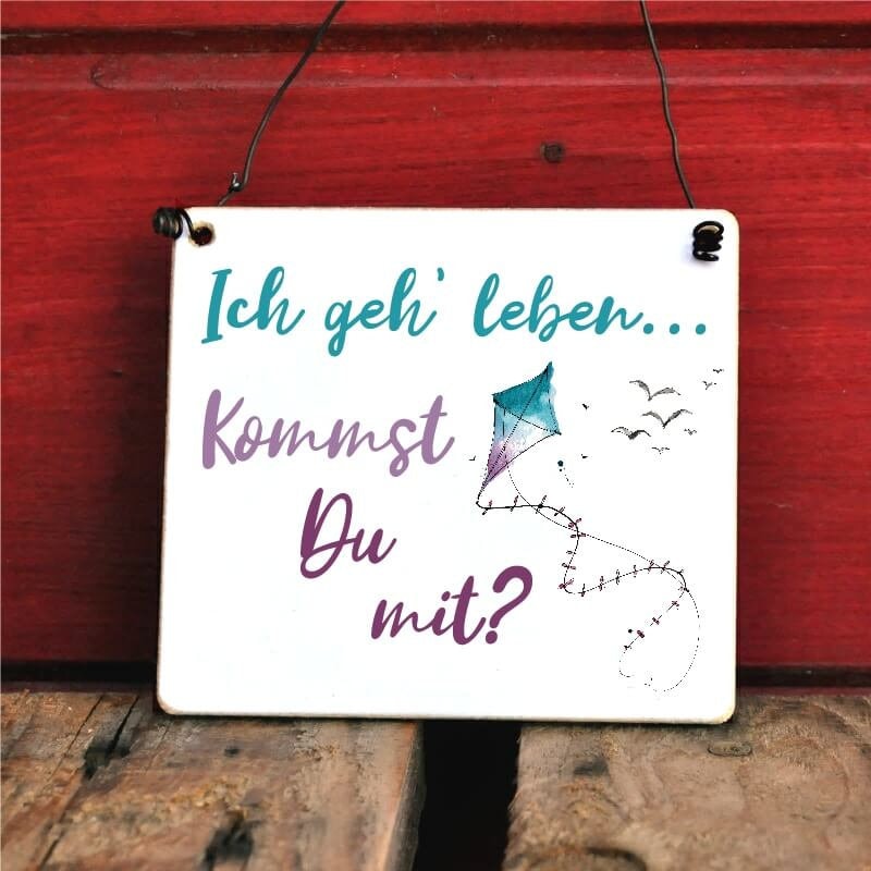 Schild mit Spruch Ich geh Leben, kommst Du mit? Etsy.de
