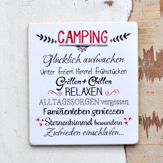 Schild mit Camping Spruch fr waschechte Camper - Etsy sterreich