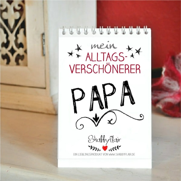 Kalender Tischaufsteller Papa Geschenk mit Sprüchen Vatertagsgeschenk , ,Tischkalender, Papasprüche, lustiges Papa Geschenk, Vatertag, Super