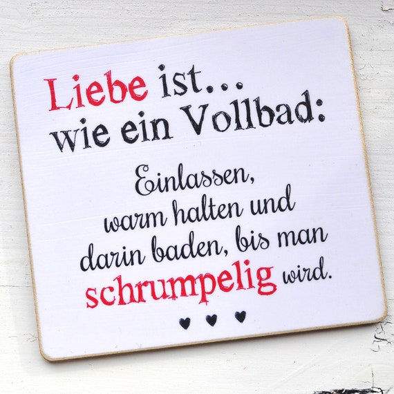 mit Spruch LIEBE ist wie ein VOLLBAD Etsy