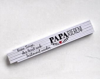 Zollstock Mit Spruch „Jetzt Hilft Nur Noch PAPArieren“ – 2m Meterstab, 90° Rastung, Geschenk Für Vatertag & Geburtstag