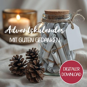 PDF Advent calendar with good thoughts to print yourself Download DIY Advent Christmas gift 24 messages to give away
