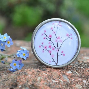 Möbelknopf Knauf KIRSCHBLÜTEN aus Metall