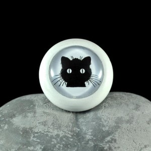 Holzknauf Möbelknauf BLACK CAT von Shabbyflair