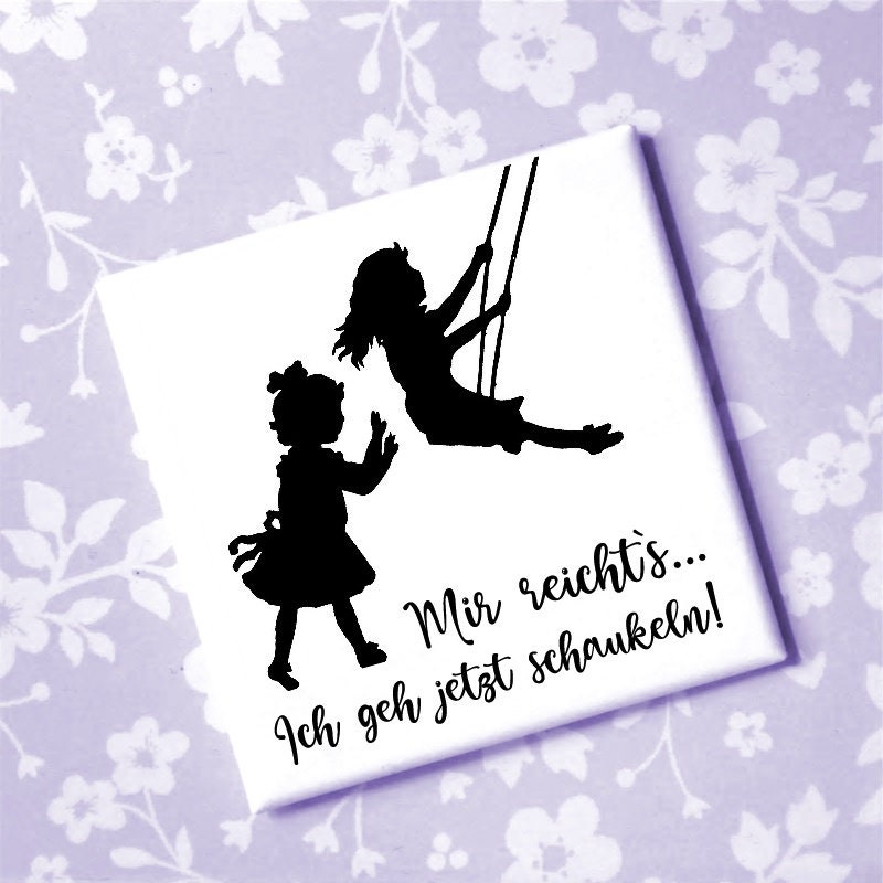 Holzpostkarte Mit Spruch – „Mir Reichts, Ich GEH Schaukeln“ In DIN A6
