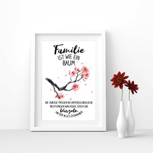 Kunstdruck mit Spruch Familie ist wie ein Baum DINA4