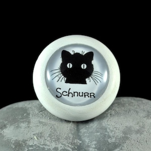 Holzknauf Möbelknauf SCHNURR aus der Black Cat Serie von Shabbyflair
