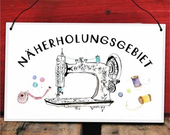 Sewing sign for recreational area | Sewing sign for recreational area | Sewing machine decoration | Door sign for sewing room or sewing workshop | Gift idea for sewing enthusiasts