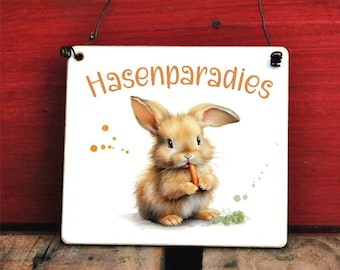 Rabbit sign for the rabbit hutch Rabbit paradise Gift idea for pet parents of small rodents Rabbits