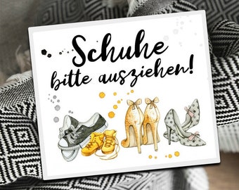 Schönes Schuhschild Schuhe bitte ausziehen