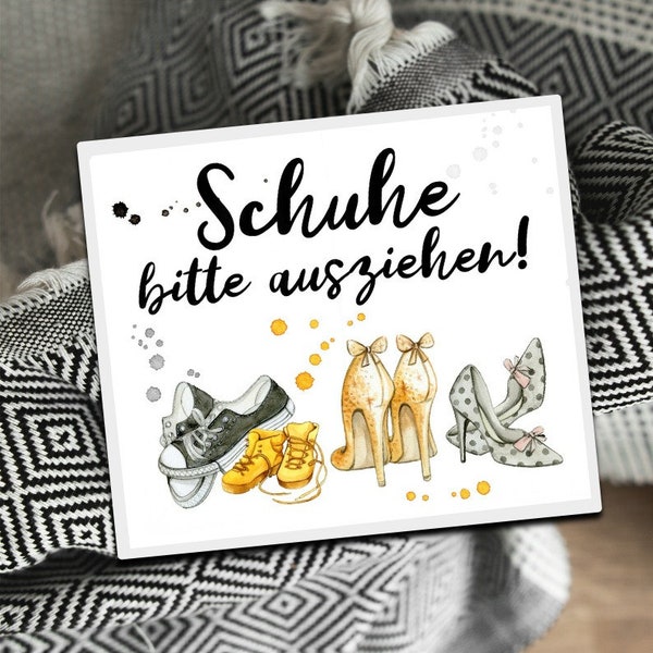 Schönes Schuhschild Schuhe bitte ausziehen