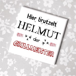 Personalisiertes Topflappen Set Grillmeister - Lustiges Grill Geschenk Mit Namen