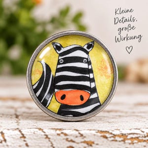 Möbelknopf Zebra fürs Kinderzimmer – Möbelgriff für Schrank & Kommode, Safari Tiermotiv