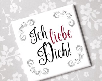 Magnet Ich liebe Dich Geschenkidee Valentinstag Heiratsantrag Hochzeitstag Jahrestag