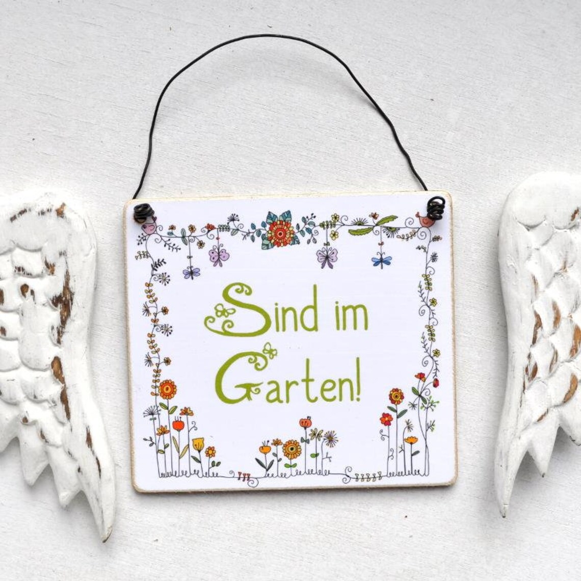 Schild Holzschild SIND IM GARTEN Gartenschild Etsy.de