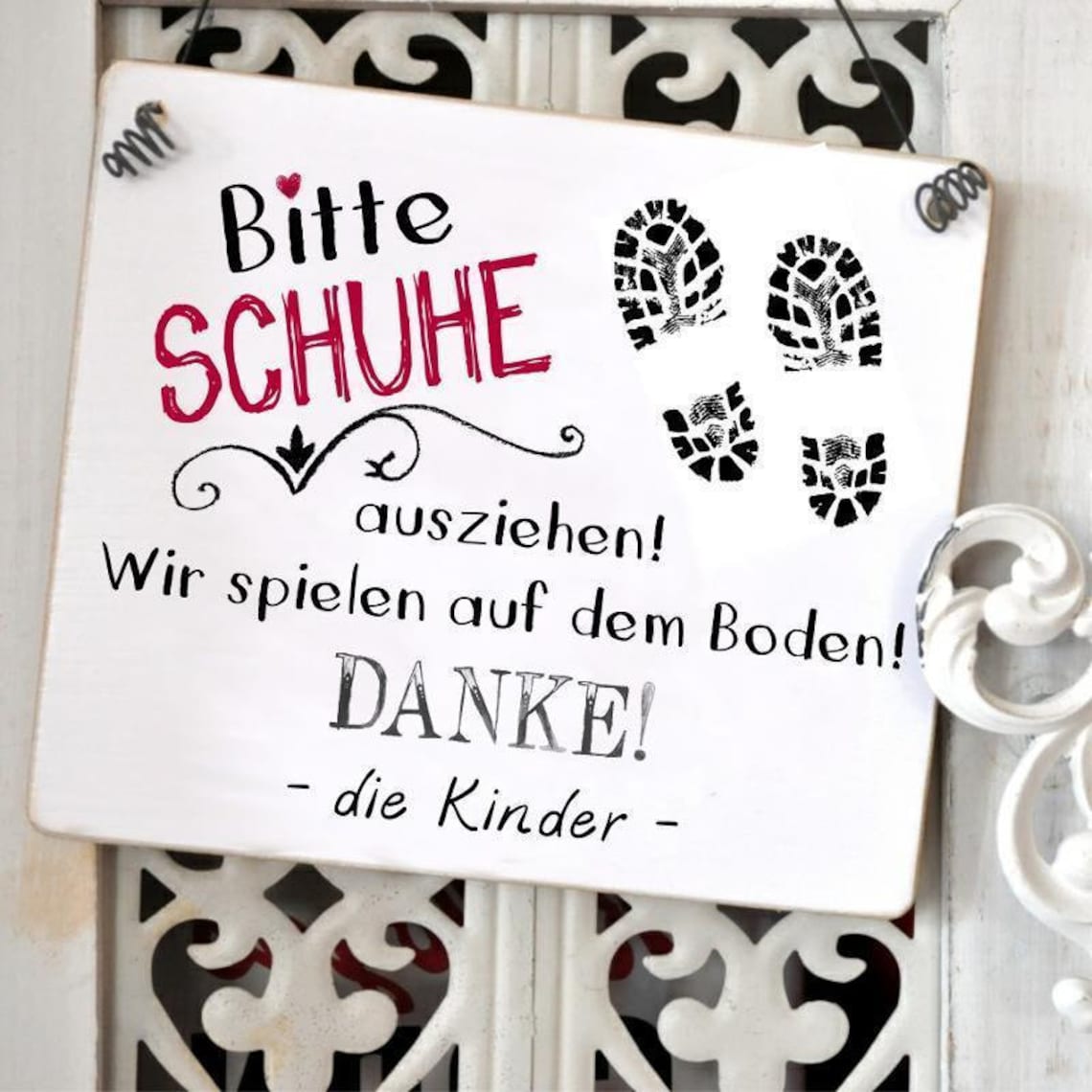 Schuhschild BITTE Schuhe ausziehen DANKE Die Kinder Etsy