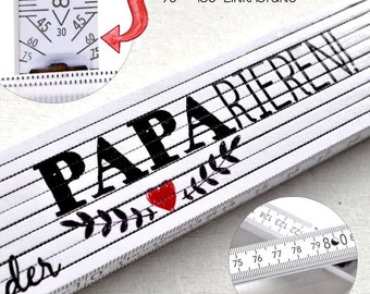 Mètre pliant avec inscription amusante PAPArien, cadeau fête des pères, cadeau papa, cadeau pour papa de l'enfant, imprimé des deux côtés, bricolage, artisan