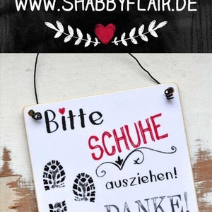 Schuhschild BITTE Schuhe ausziehen mit Schuhabdruck DANKE Schuhschild BITTE Schuhe ausziehen mit Schuhabdruck DANKE