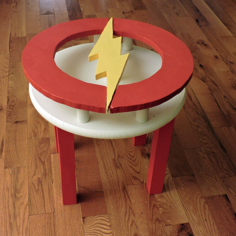 Handmade Flash End Table DC Comics Flash Justice League Etsy