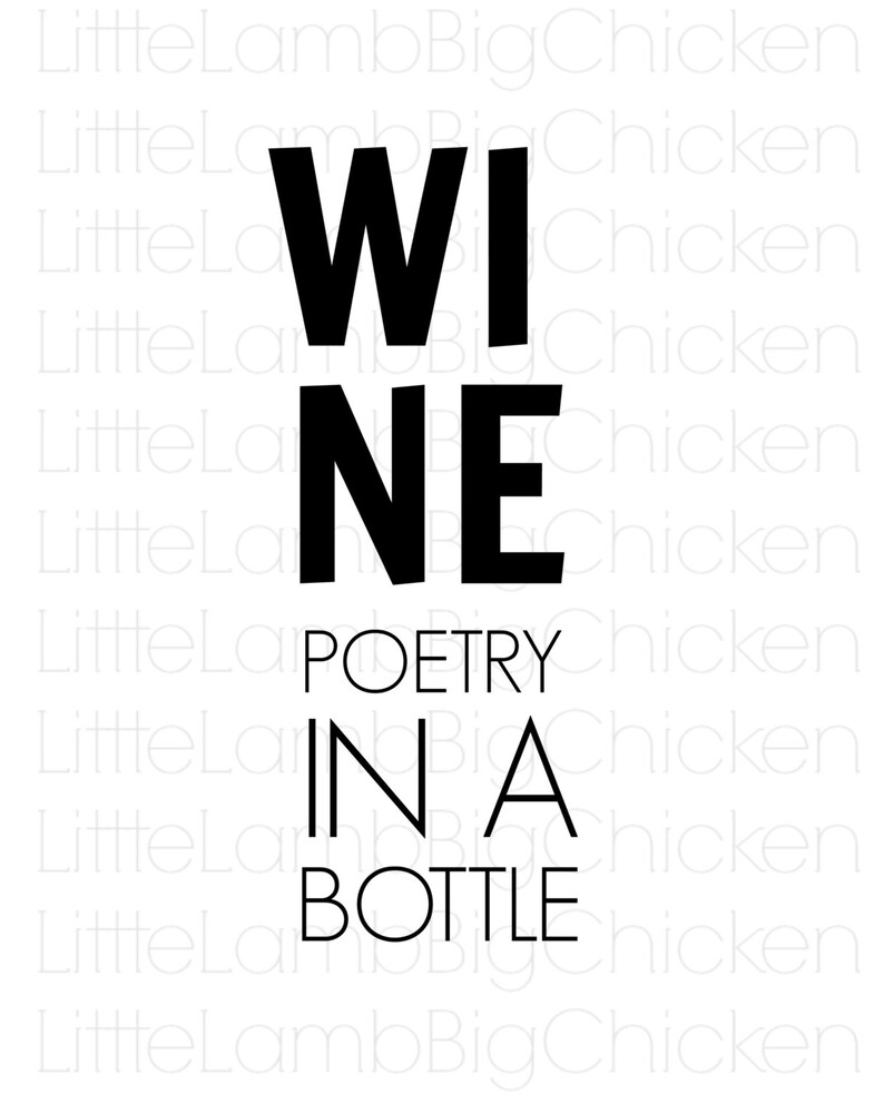 WINE Poetry In A Bottle Wine Quote Wine Lover's Quote Etsy
