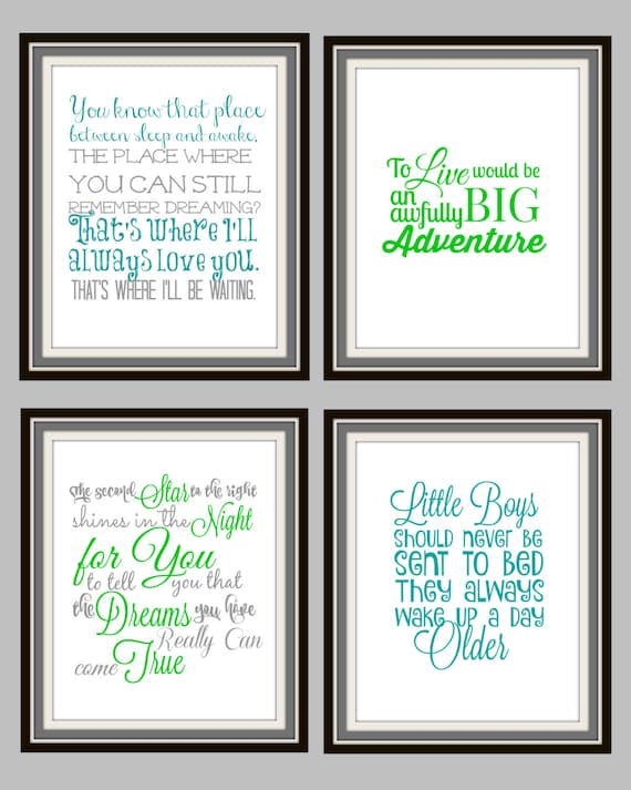 Peter Pan Quotes 4 Pack Instant Download Digital File Etsy