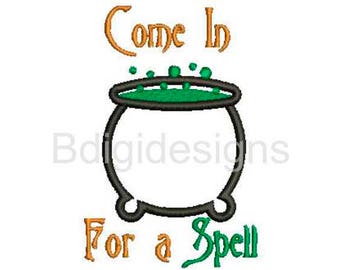 Witches Cauldron Applique Embroidery Design