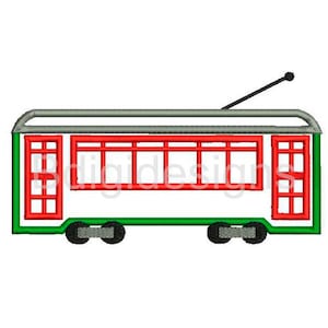 New Orleans Streetcar Applique Embroidery Design