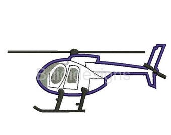 MH 6 Helicopter Applique Embroidery Design