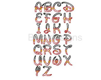 Mickey Mouse Applique Font- Upper Case Letters-Embroidery